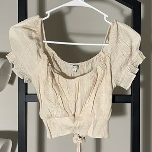 Love Tree Beige Puff Sleeve Blouse
